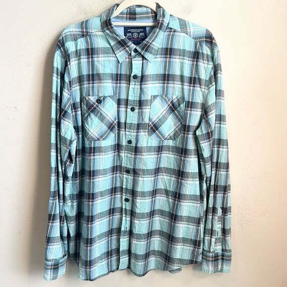 AE Athletic Fit Men’s Plaid Shirt XL - Picture 1 of 6